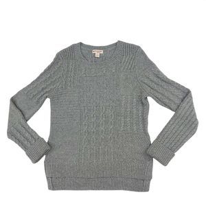 Brooks Brothers Sweater Womens Small Gray Pullover Long Sleeve Crew Neck Knit